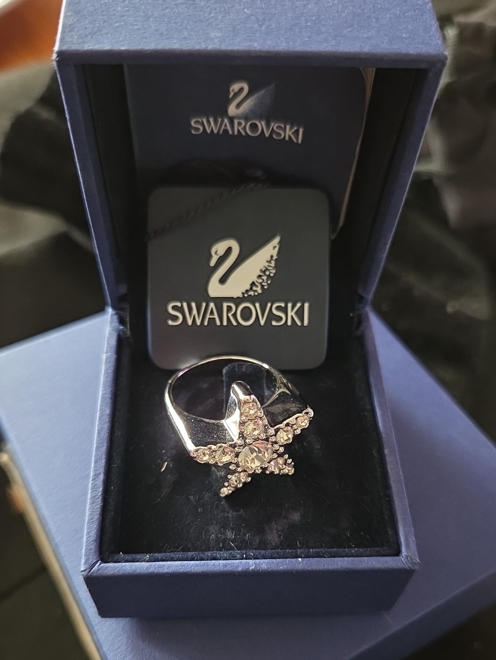 Rare NIB Vintage Y2K Swarovski Bailee 55 Star Ring 877536 Size 7